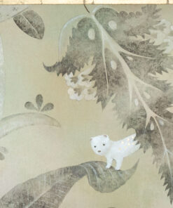 Painted Canvas Representing Ermines -Ermine and Floral - Styylish