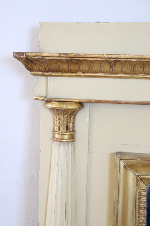 Antique Neoclassical Large Wall Mirror - Gilt Column - Styylish