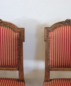 Antique Set of 4 Chairs - Striped Cushion - Styylish