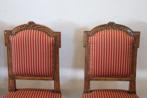 Antique Set of 4 Chairs - Striped Cushion - Styylish