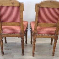 Antique Set of 4 Chairs - Back of Striped Cushion - Styylish