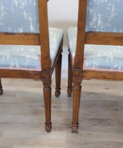 Antique Set of 4 Chairs - Back of Blue Cushion - Styylish