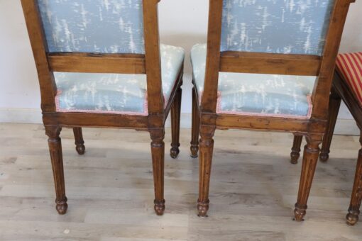 Antique Set of 4 Chairs - Back of Blue Cushion - Styylish