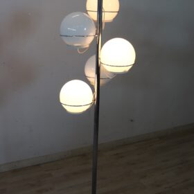 Chromed metal and Glass Floor Lamp by Gino Sarfatti, Italy 1960s