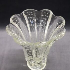 Italian Murano Art Glass Transparent Vase by Barovier, Bullicante Model, 1950s