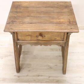 Antique Mountain Nightstand or Side Table in Fir and Oak Wood