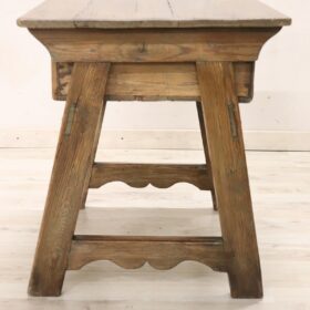 Antique Mountain Nightstand or Side Table in Fir and Oak Wood