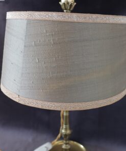 Vintage Brass Table Lamp - Fabric Shade Detail - Styylish