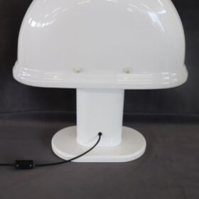 Italian Design White Table Lamp by Rodolfo Bonetto for Guzzini, 1970s