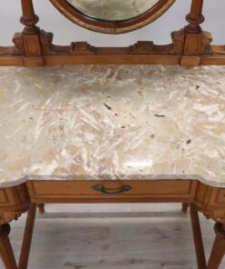 Louis XVI Dressing Table with Stool - Marble Top - Styylish