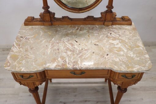 Louis XVI Dressing Table with Stool - Marble Top - Styylish