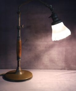 Brass and Glass Table Lamp - Light On - Styylish