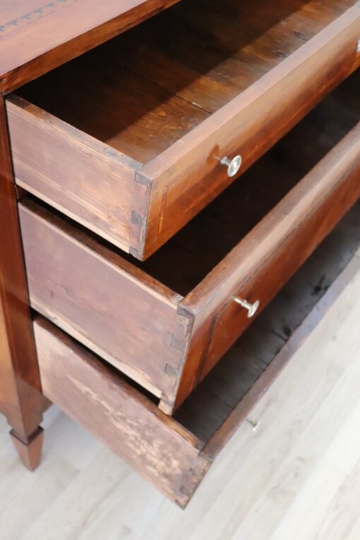 Inlaid Walnut Chest of Drawers - Drawer Interior - Styylish