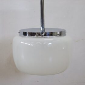 20th Century Italian Design Opal Glass and Chrome Pendant Light, 1960s