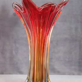 20th Century Italian Murano Glass Red Vase, 1960s