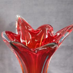 20th Century Italian Murano Glass Red Vase, 1960s