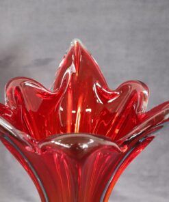 Murano Glass Red Vase - Top Detail - Styylish