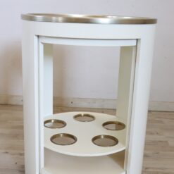 Space Age White Bar Cart - Doors Open - Styylish