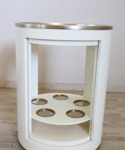 Space Age White Bar Cart - Doors Open - Styylish