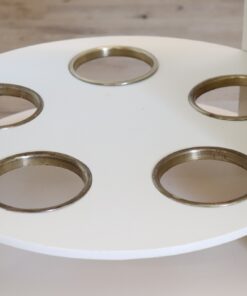 Space Age White Bar Cart - Bottle Holders - Styylish