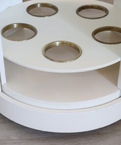 Space Age White Bar Cart - Bottom - Styylish