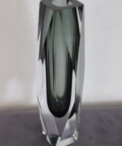 Smoky Grey Glass Vase - Full Detail - Styylish