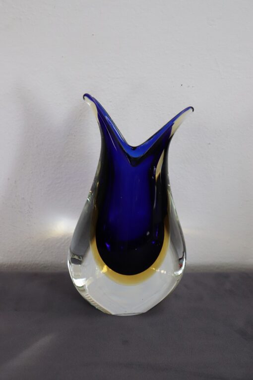 Murano Blue and Yellow Vase - Front - Styylish