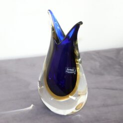 Murano Blue and Yellow Vase - Side - Styylish