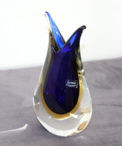 Murano Blue and Yellow Vase - Side - Styylish