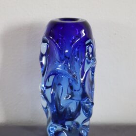 Börne Augustsson Blue Vase, Blown Glass, Sweden, 1940s