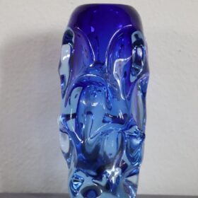 Börne Augustsson Blue Vase, Blown Glass, Sweden, 1940s