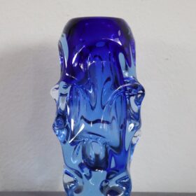 Börne Augustsson Blue Vase, Blown Glass, Sweden, 1940s