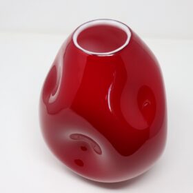 20th Century Italian Design Murano Artistic Glass Red Vase