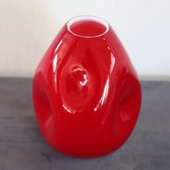 Italian Murano Red Vase - White Rim - Styylish