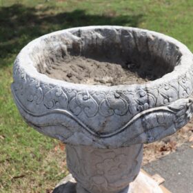 Italian Outdoor and Garden Vase in White Hand-Carved Carrara Marble