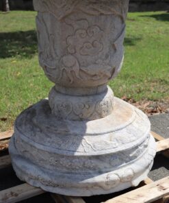 Carrara Marble Garden Vase - Base Detail - Styylish