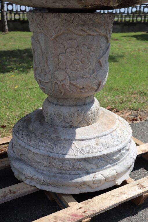 Carrara Marble Garden Vase - Base Detail - Styylish