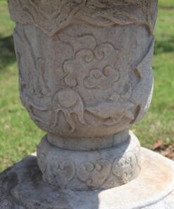 Carrara Marble Garden Vase - Middle Detail - Styylish