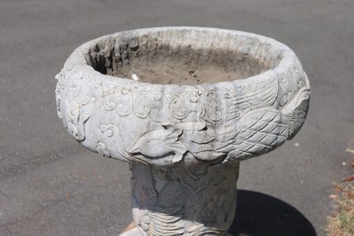 Carrara Marble Garden Vase - Top Detail - Styylish