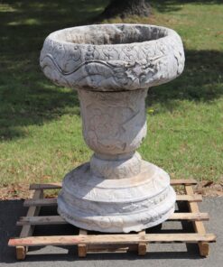 Carrara Marble Garden Vase - Front - Styylish