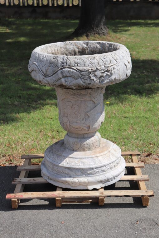 Carrara Marble Garden Vase - Front - Styylish