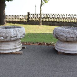 Pair of Marble Garden Vases - Both Outside - Styylish