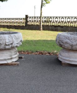 Pair of Marble Garden Vases - Both Outside - Styylish