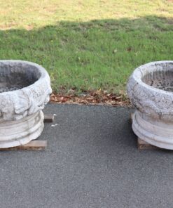 Pair of Marble Garden Vases - Detail for Both - Styylish