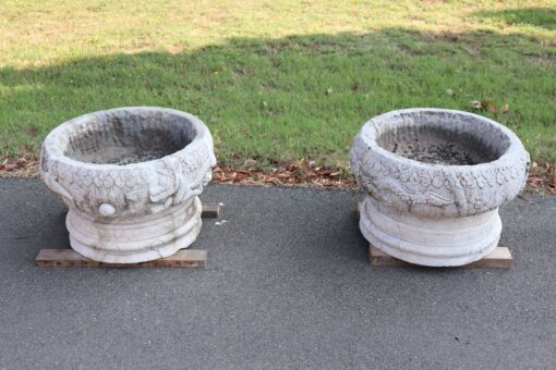 Pair of Marble Garden Vases - Detail for Both - Styylish