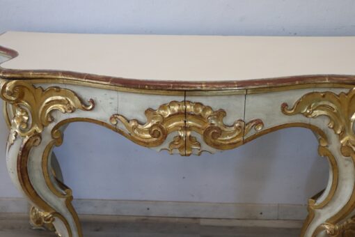 Gilded Wood Console Table - Front Details - Styylish