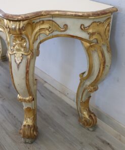 Gilded Wood Console Table - Side Details - Styylish