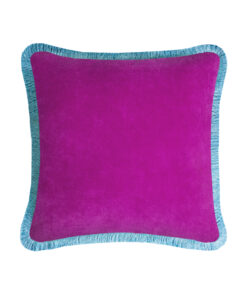 Happy Pillow 40 Velvet Lilac with Light Blue Fringes
