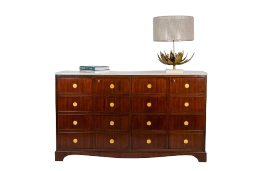 Rosewood “trompe-l’oeil” Sideboard - Full Staged - Styylish