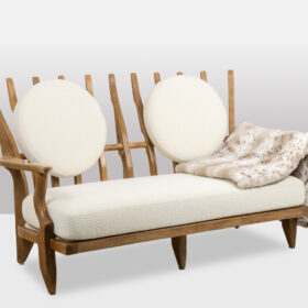 Guillerme & Chambron Bench in Blond Oak, 1970s